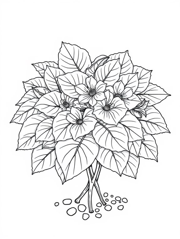 intricate begonias coloring page