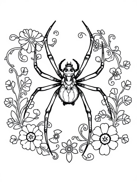 intricate black widow design