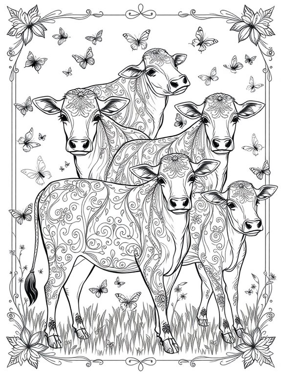 intricate elegant cows design