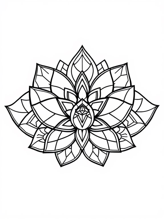 intricate geometric lotus design