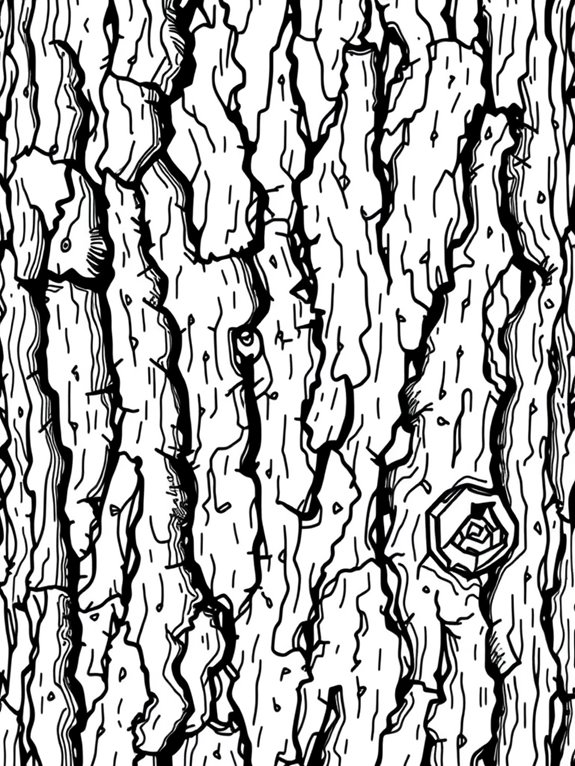 intricate oak bark design