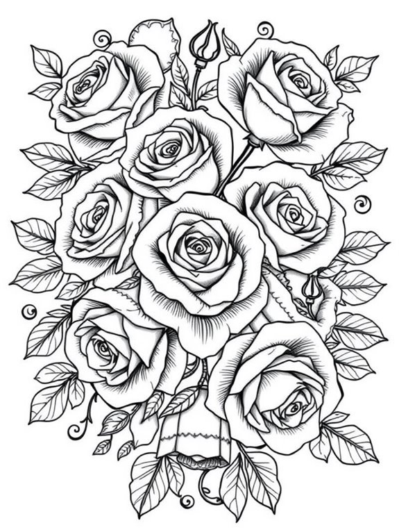 intricate vintage roses design