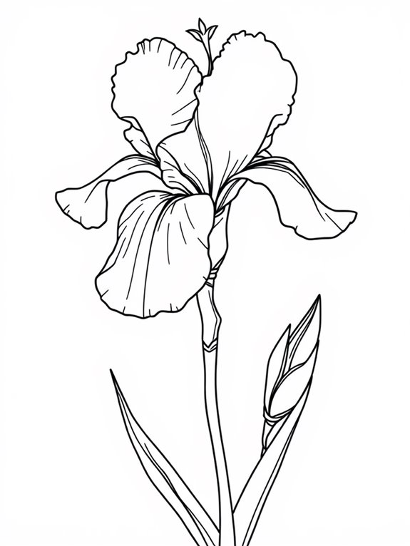 iris flower coloring page