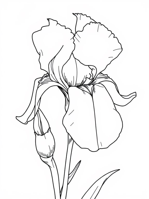 iris flower coloring page