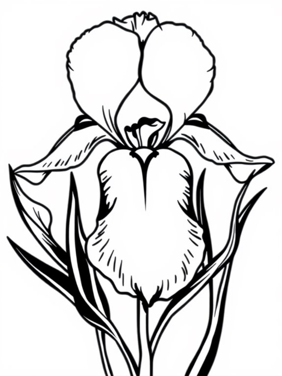 iris silhouette coloring page