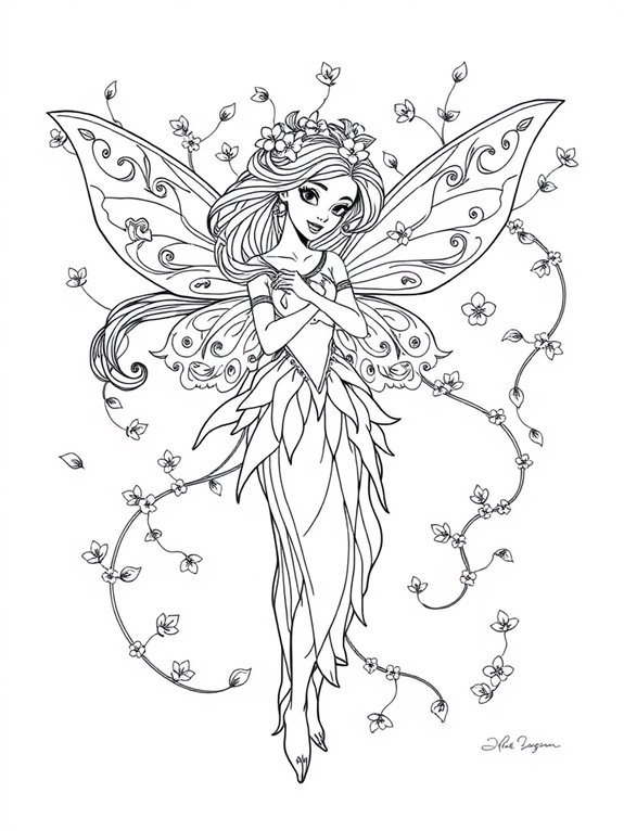 jasmine fairy coloring activity