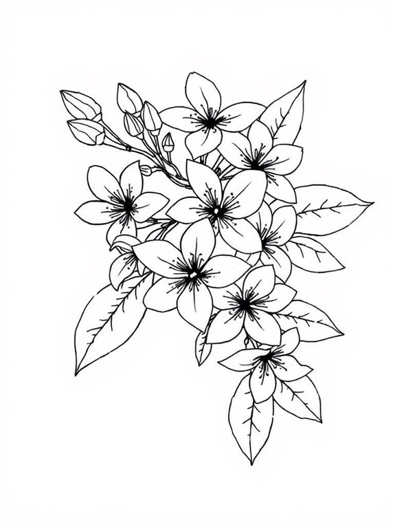 jasmine flower coloring activity