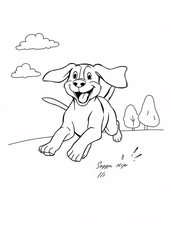 joyful beagle coloring page