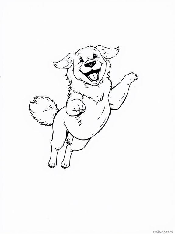 jumping golden retriever illustration