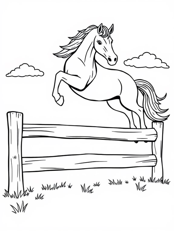 jumping horse coloring page