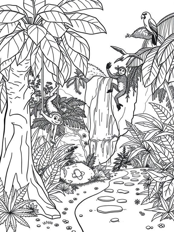 jungle themed coloring page