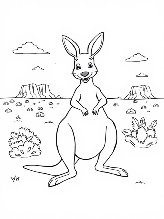 kangaroo coloring page activity