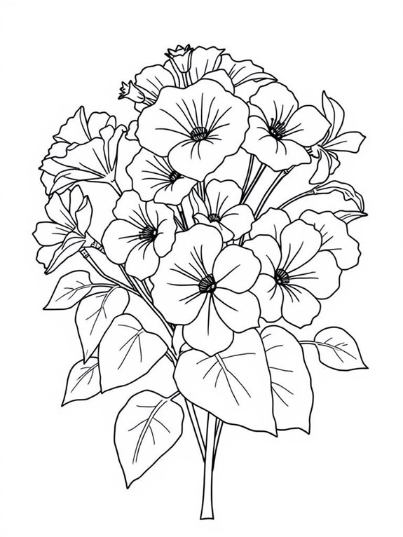 kid friendly flower coloring page