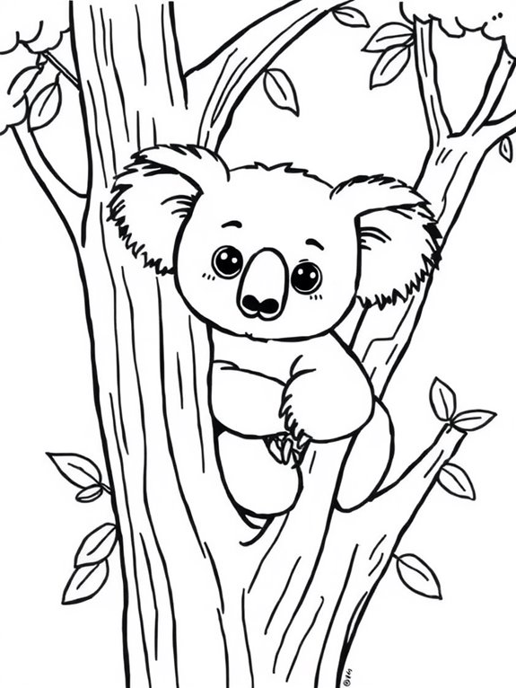 koala coloring page outline