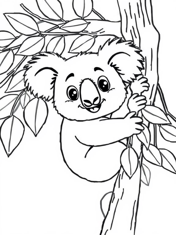 koalas line art coloring