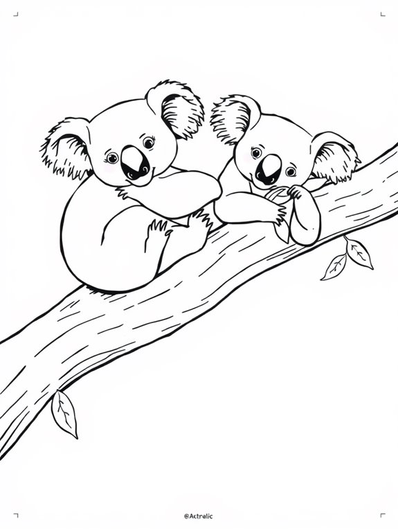 koalas resting on branch