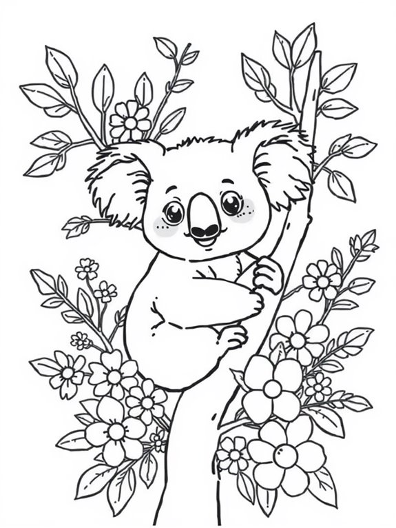 koalas surrounded by flowers