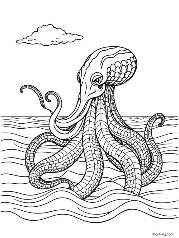 kraken swimming in tranquility