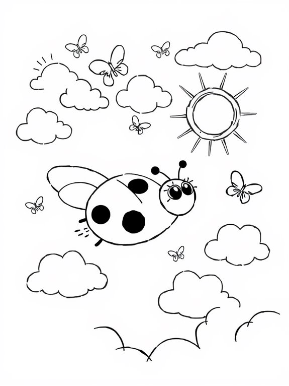 ladybug coloring page design