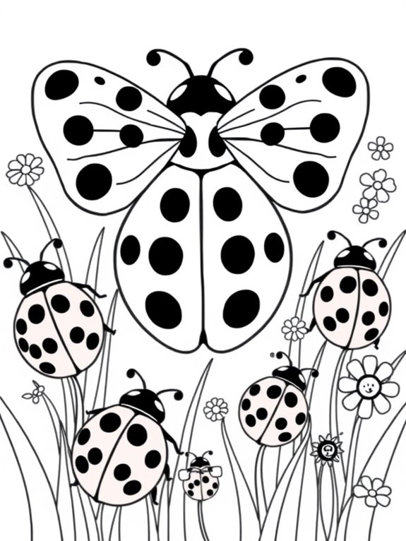 ladybug family coloring activity