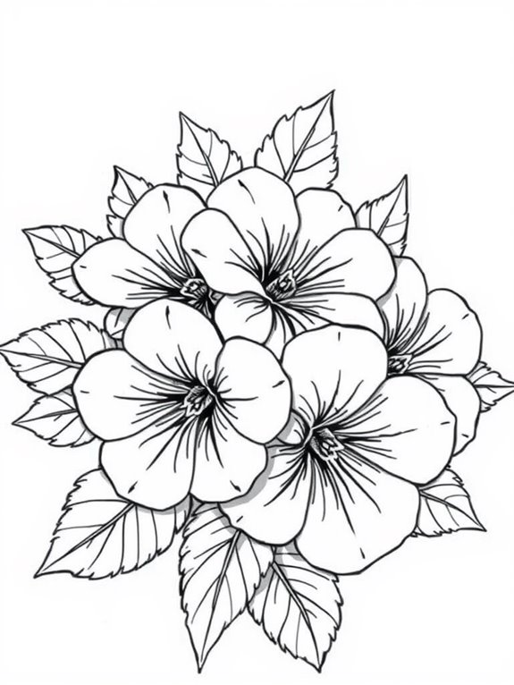 large petaled primrose coloring page