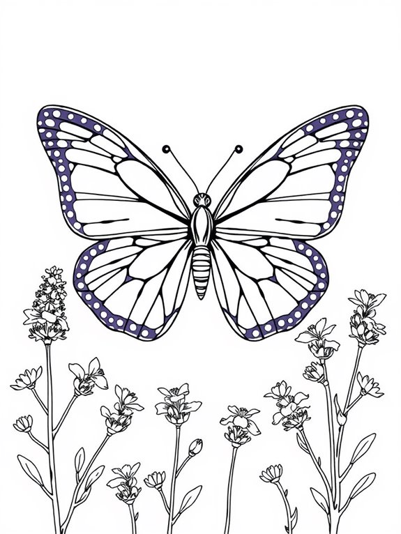 lavender butterfly coloring page