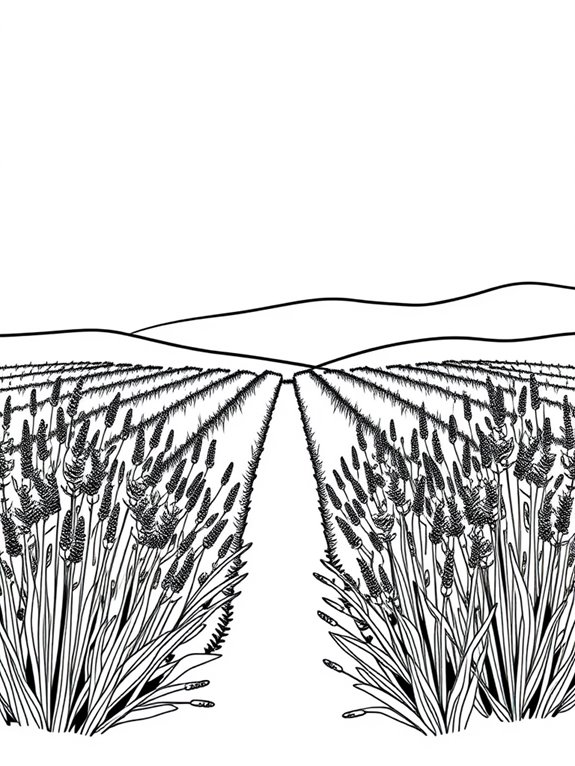 lavender field coloring page