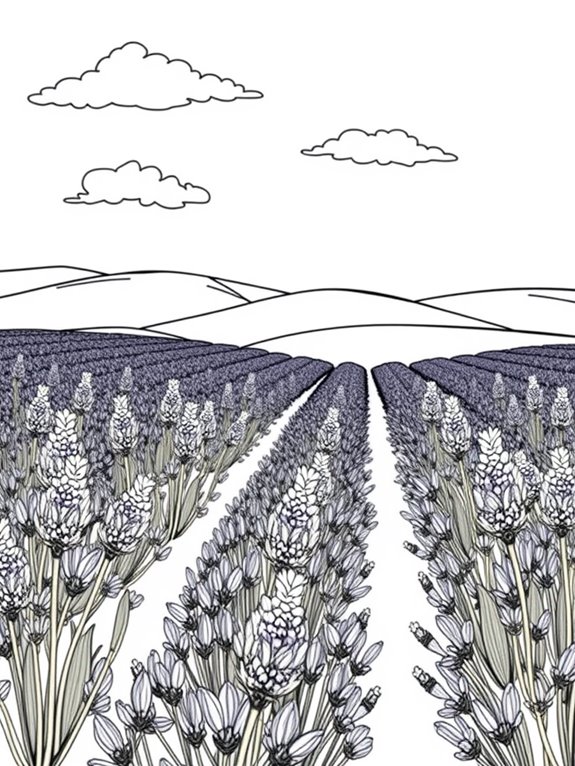 lavender field coloring page