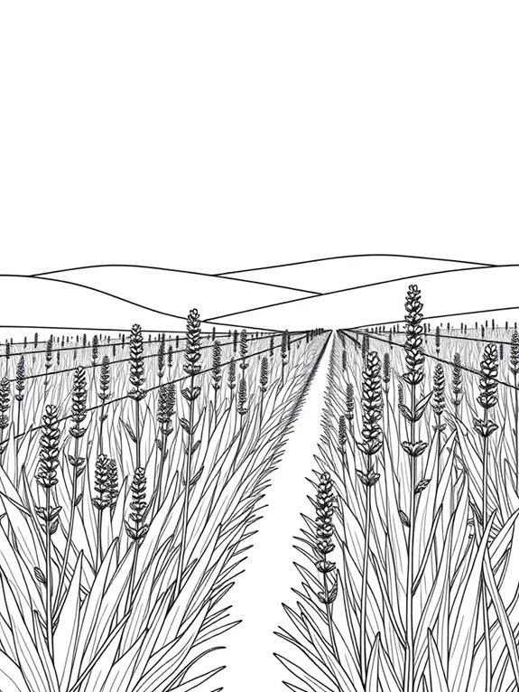 lavender field coloring page