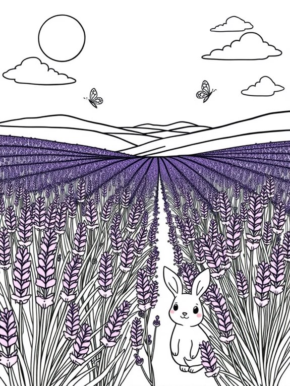 lavender field coloring page