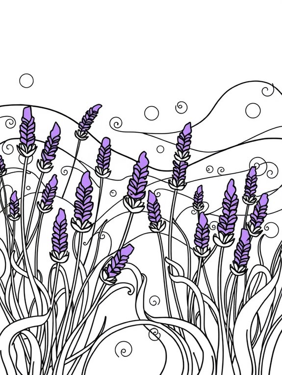 lavender field coloring page