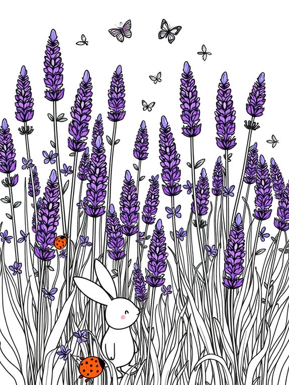 lavender field coloring page