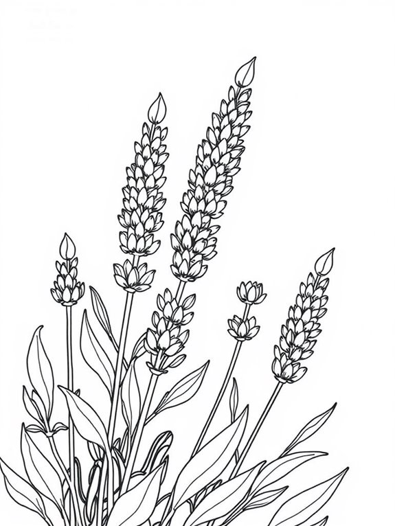 lavender flower coloring page