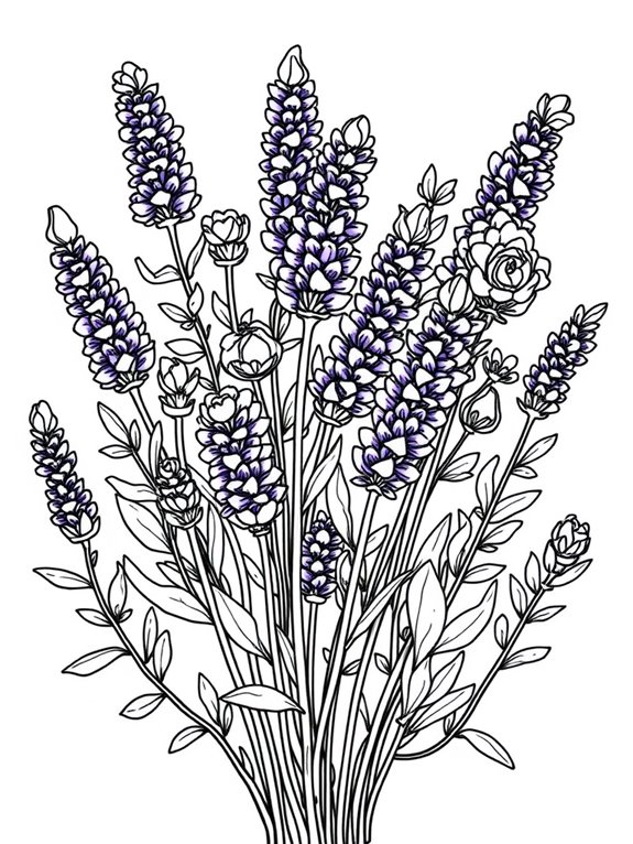 lavender flower coloring page