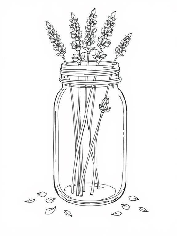 lavender flowers in jar