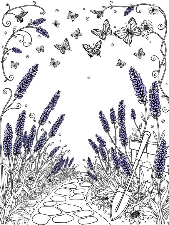 lavender garden coloring page