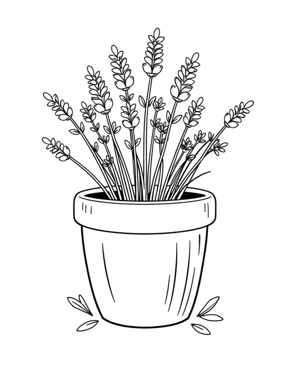 lavender pot coloring page