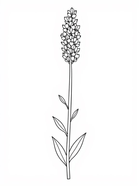 lavender stem coloring page