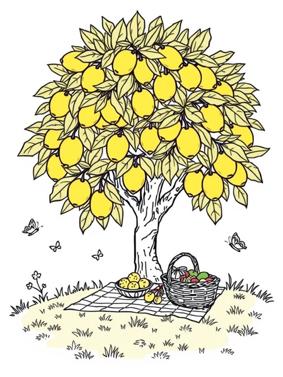 lemon tree picnic scene