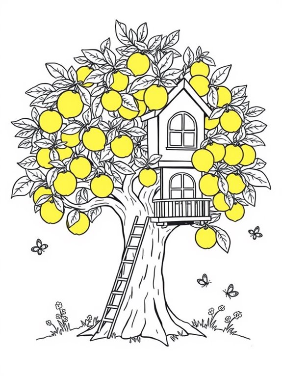 lemon treehouse coloring page