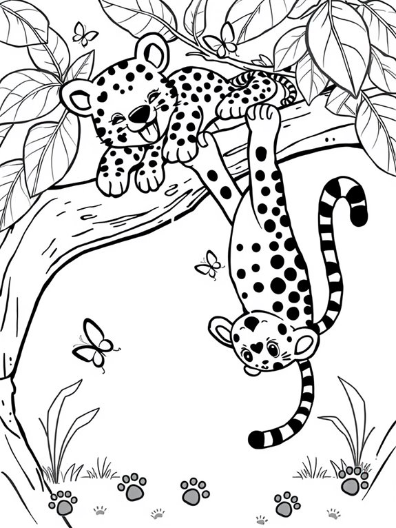 leopard cartoon coloring page