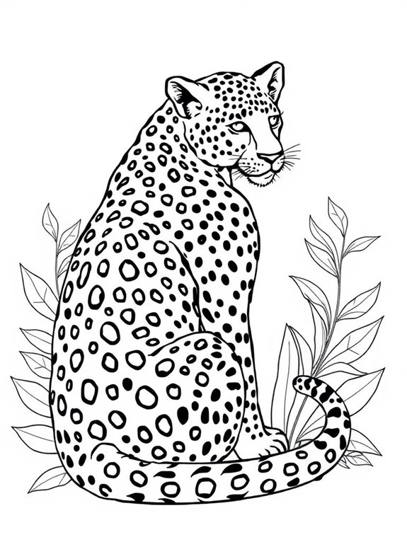 leopard coloring page design