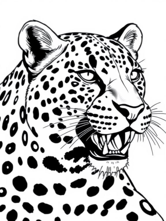 leopard coloring page design