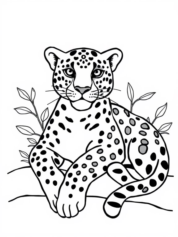 leopard coloring page design