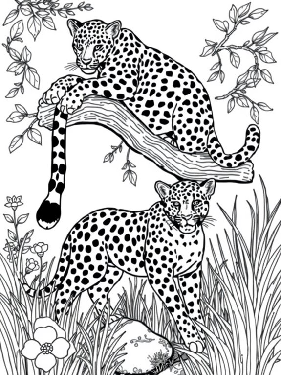 leopards coloring page design