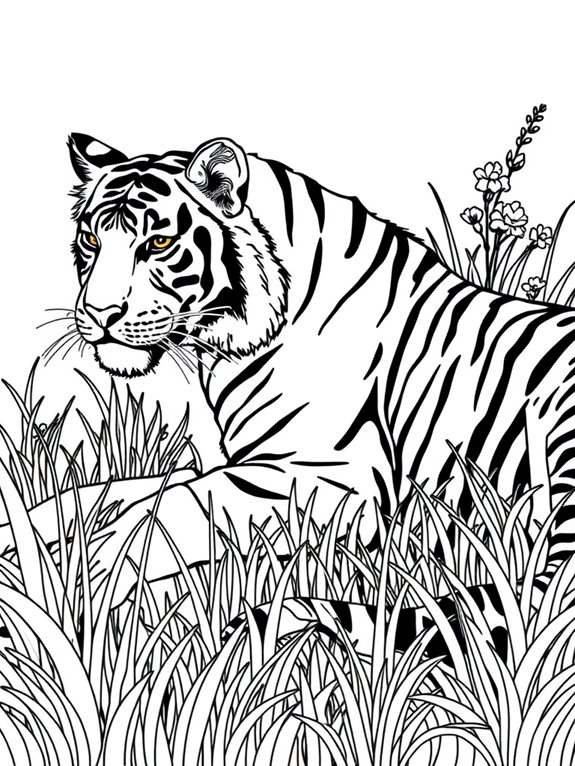 line art tiger illustration