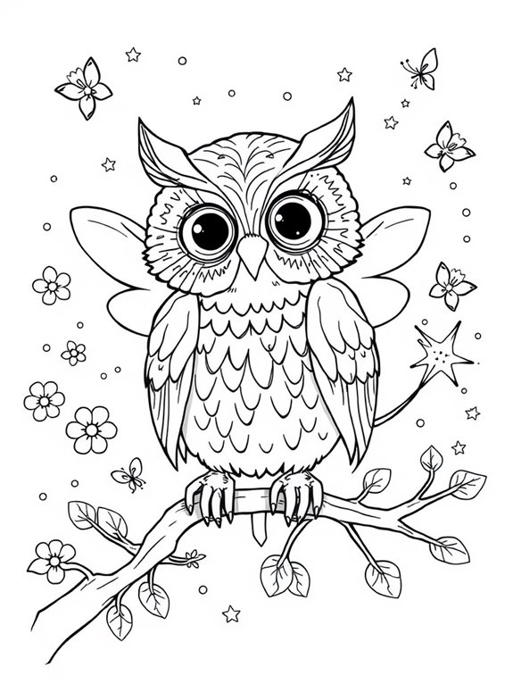 magical owl with wand