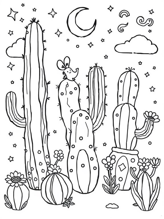 magical whimsical cacti landscape