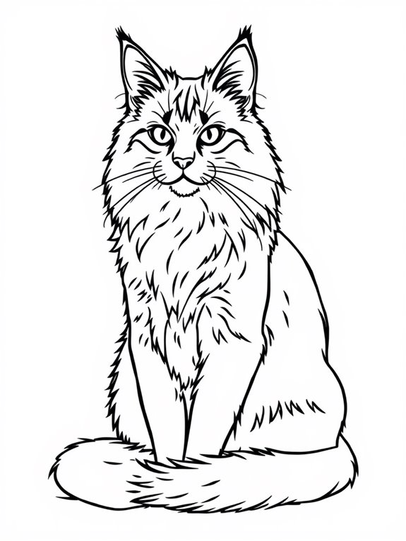 maine coon cat coloring page