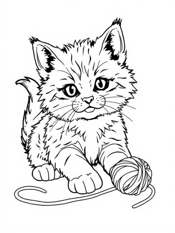 maine coon kitten outline